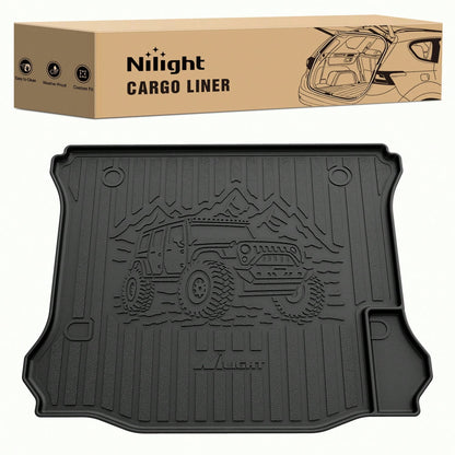 Nilight Rear Trunk Cargo Mat Compatible With Jeep Wrang Ler JK 2007-2012, All-Weather TPE Cargo Liner, Waterproof Anti-Slip Boot Floor Mat Accessories