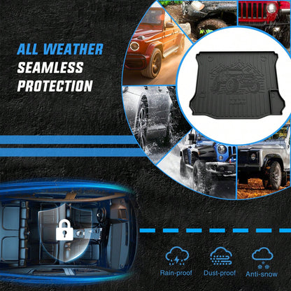 Nilight Rear Trunk Cargo Mat Compatible With Jeep Wrang Ler JK 2007-2012, All-Weather TPE Cargo Liner, Waterproof Anti-Slip Boot Floor Mat Accessories