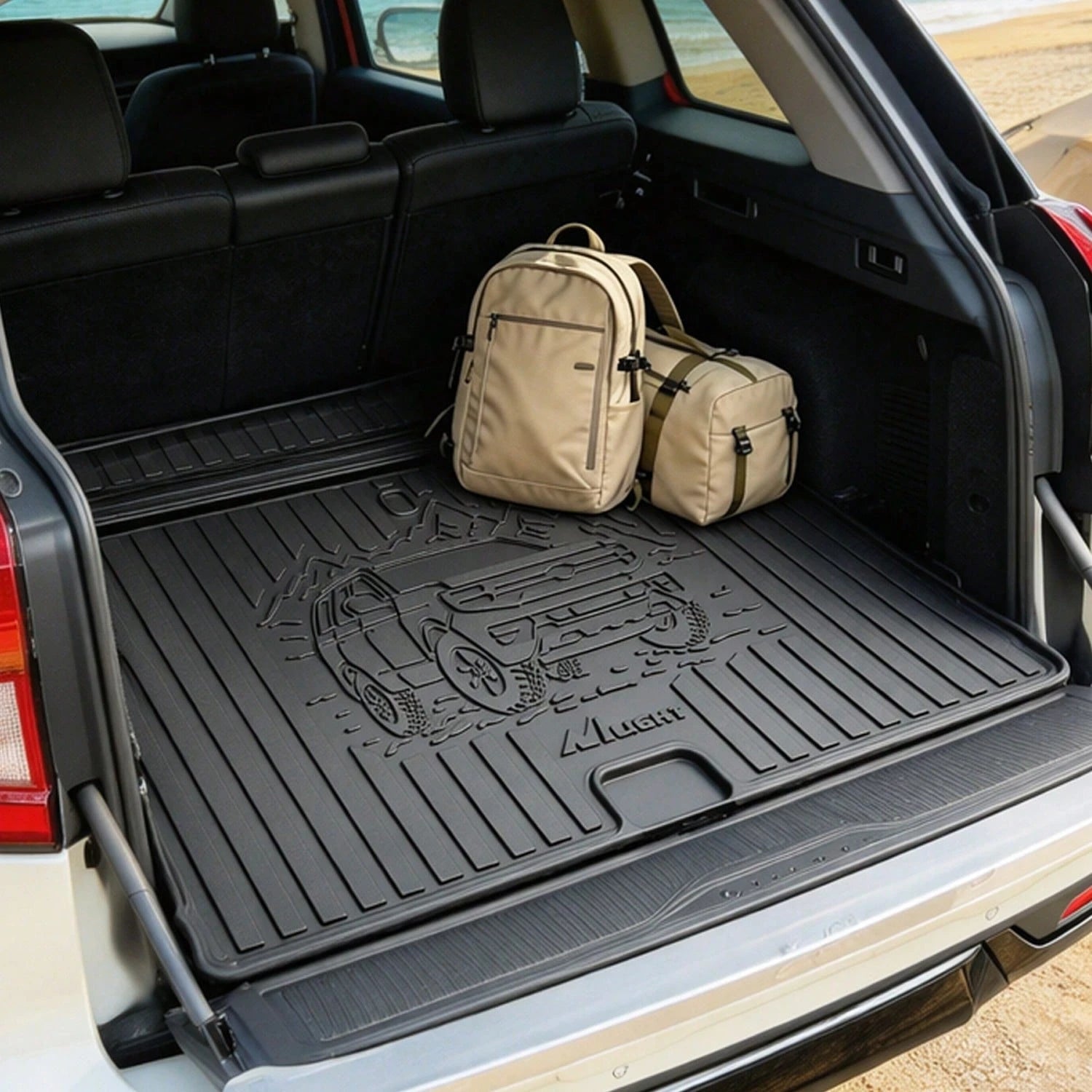 Nilight Rear Trunk Cargo Mat Compatible With Jeep Wrang Ler JK 2007-2012, All-Weather TPE Cargo Liner, Waterproof Anti-Slip Boot Floor Mat Accessories