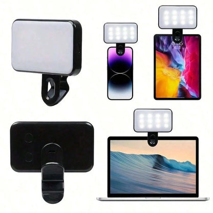 No 015062149-0001 1PC Black Pink White Dual Color Temperature LED Fill Light Selfie Light Portable Selfie Light Clip On Fill Light Phone Selfie Lamp For Mobile Phanes And Computers Makeup Zoom Confere