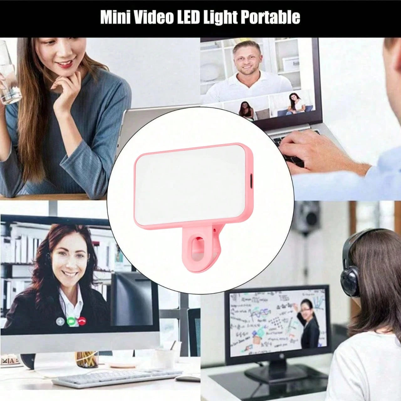 No 015062149-0001 1PC Black Pink White Dual Color Temperature LED Fill Light Selfie Light Portable Selfie Light Clip On Fill Light Phone Selfie Lamp For Mobile Phanes And Computers Makeup Zoom Confere