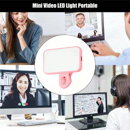 No 015062149-0001 1PC Black Pink White Dual Color Temperature LED Fill Light Selfie Light Portable Selfie Light Clip On Fill Light Phone Selfie Lamp For Mobile Phanes And Computers Makeup Zoom Confere