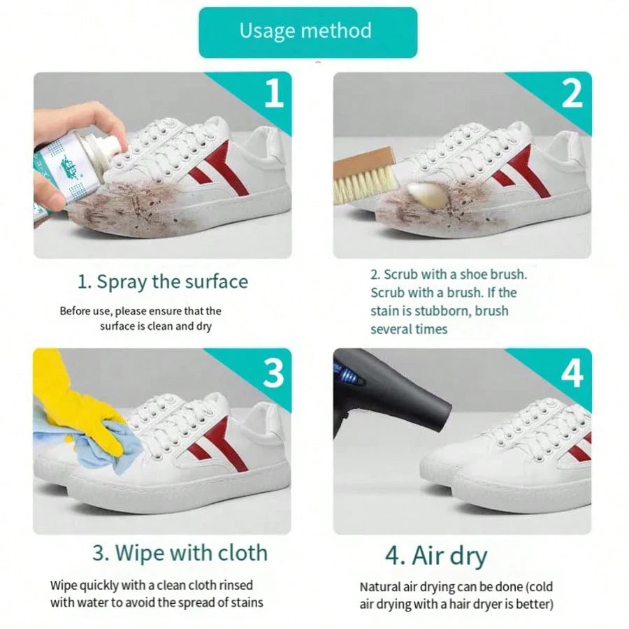 Nuokaiqi White Shoes Cleaning Agent Shoe Leather Brush Shoe Cleaner Decontamination Whitening And Yellowing Foam Shoe Polish Multi-Function Cleaning Agent