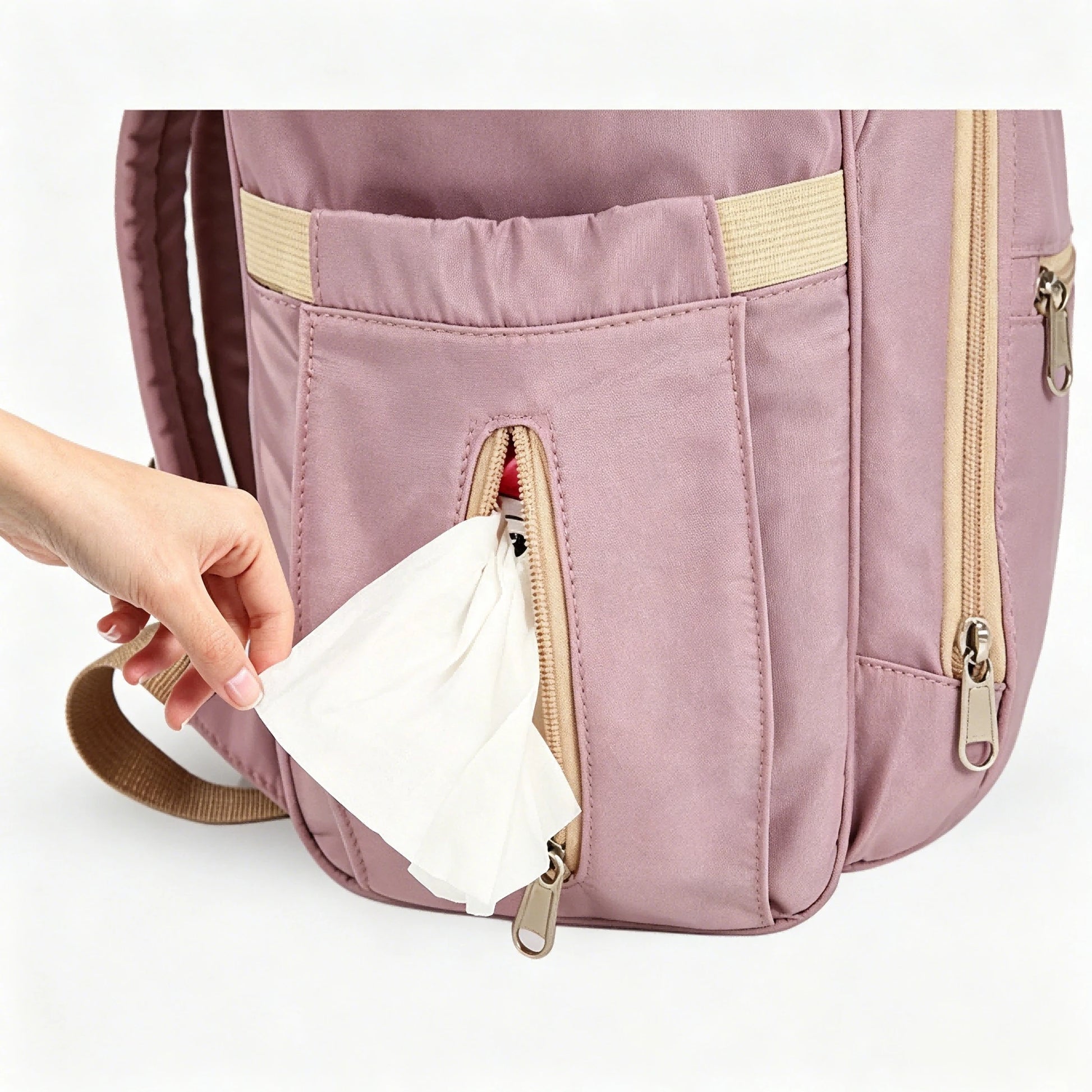 Oaoleer 1pc New Foldable Bed Diaper Backpack, Waterproof And Wear-Resistant, Large Capacity, For Travel, Outings And Daily Use