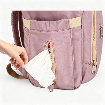 Oaoleer 1pc New Foldable Bed Diaper Backpack, Waterproof And Wear-Resistant, Large Capacity, For Travel, Outings And Daily Use