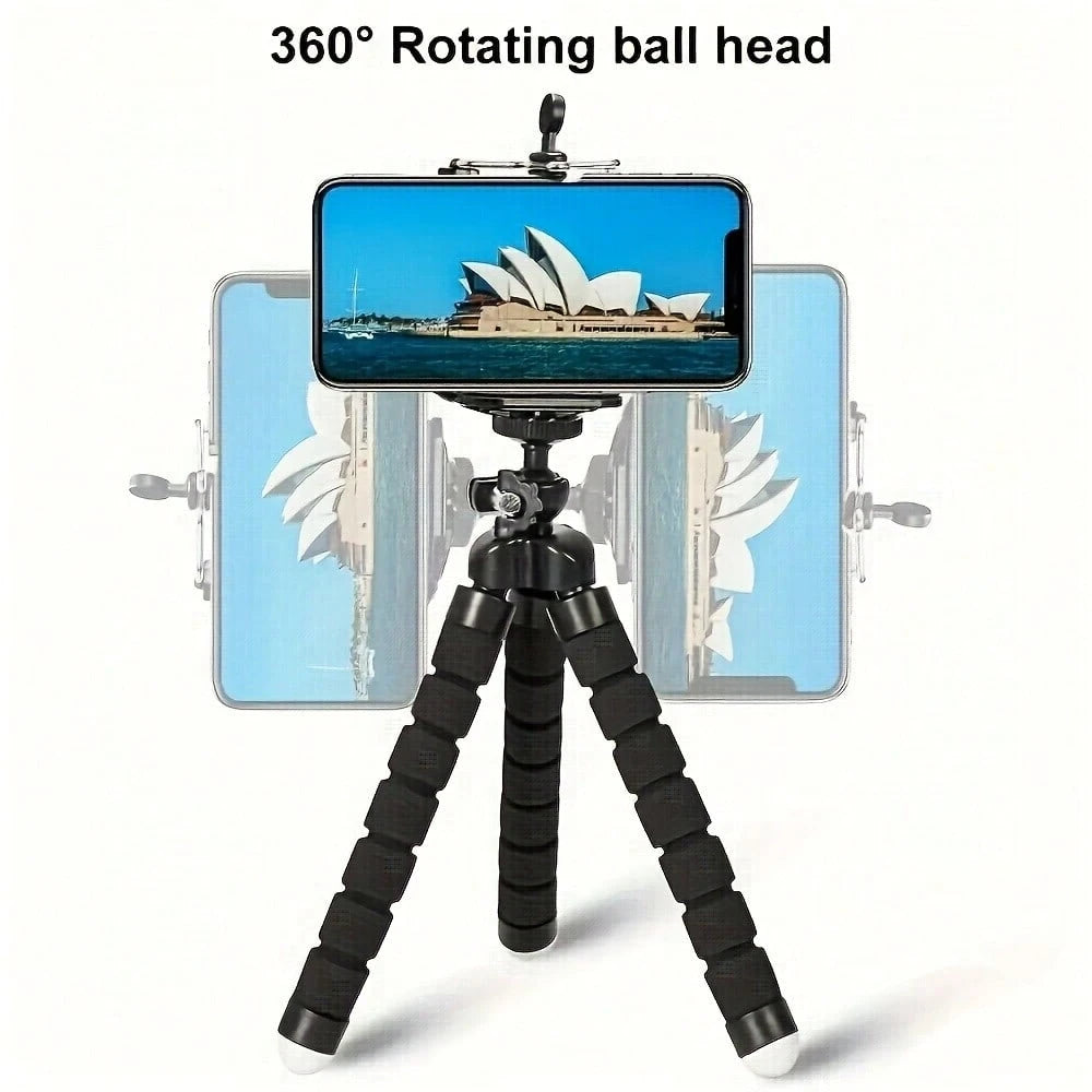 Octopus Phone Stand, Camera Stand- Sturdy, Foldable, Multiple Folds Without Damage, Suitable Compatible With Iphone And Other Phone And Camera Models, Tripod, Desktop Stand, Universal Stand, Tripod