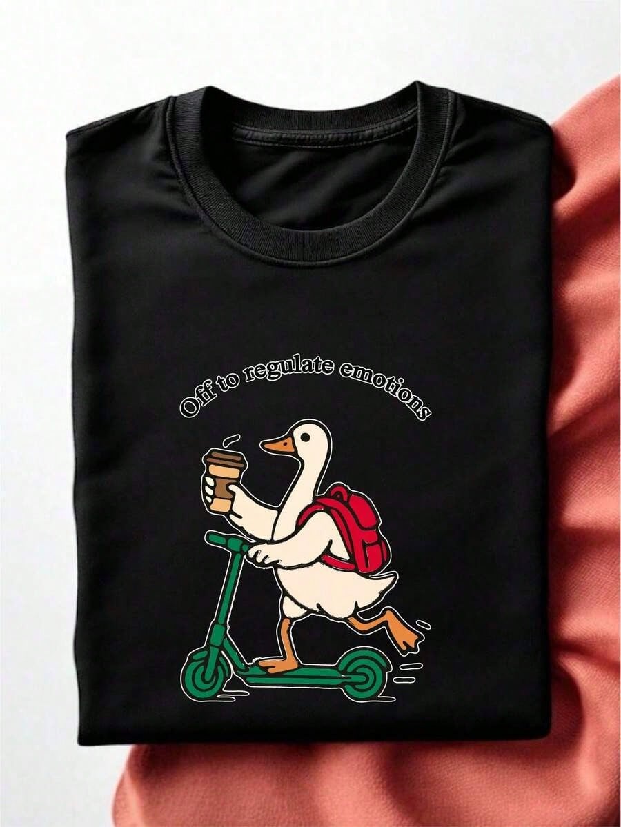 Off To Regulate Emotions Shirt, Mental Health Teacher T-Shirt, Counselor Gift, SEL Therapist Tee, Goose Lover T-Shirt EW-29412026