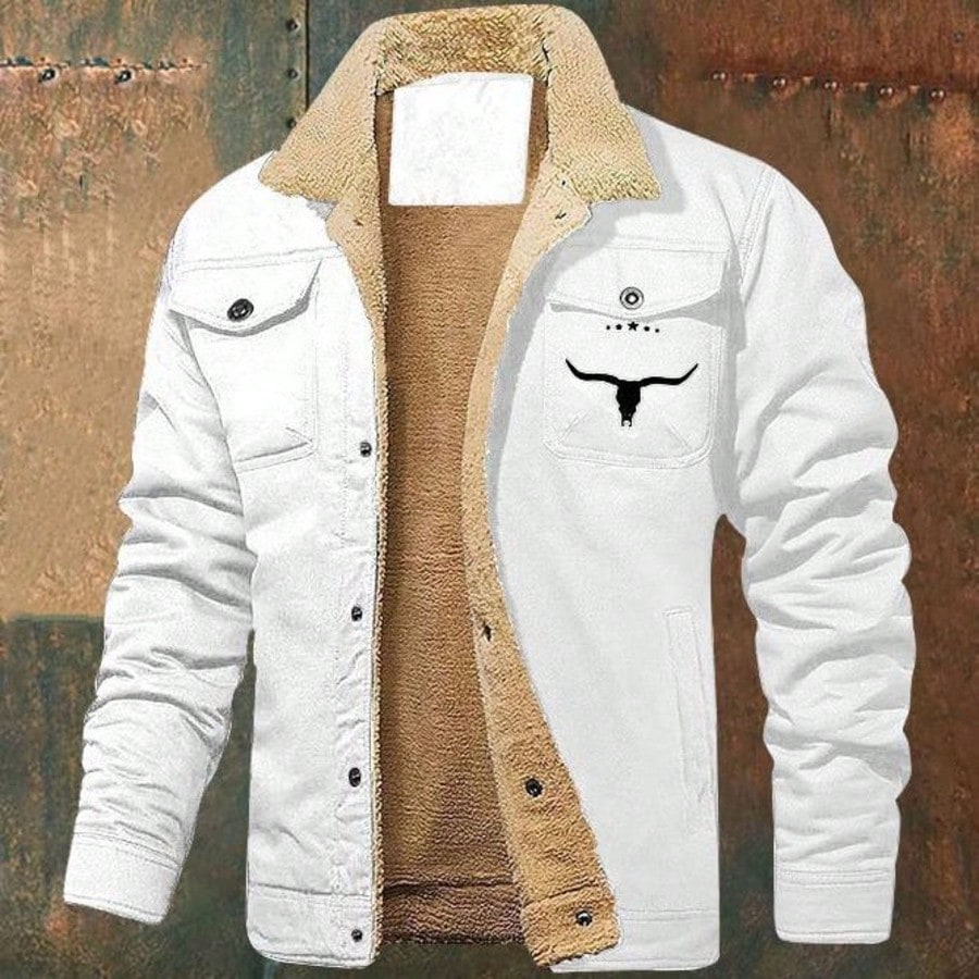 Official Flagship Store Boyfriend Gifts Men's Clothing Men's Winter Sherpa Lined Warm Trucker Coat Multi Pocket Casual Collared Menswear Tops Outdoor Long Sleeve Fashion Menswear Men's Cargo Casual Fl