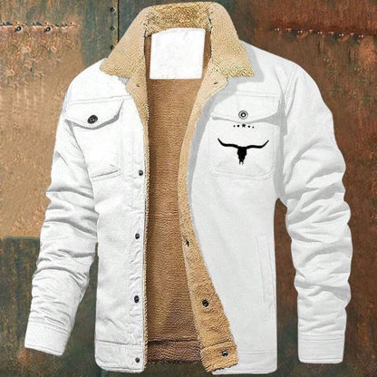 Official Flagship Store Boyfriend Gifts Men's Clothing Men's Winter Sherpa Lined Warm Trucker Coat Multi Pocket Casual Collared Menswear Tops Outdoor Long Sleeve Fashion Menswear Men's Cargo Casual Fl