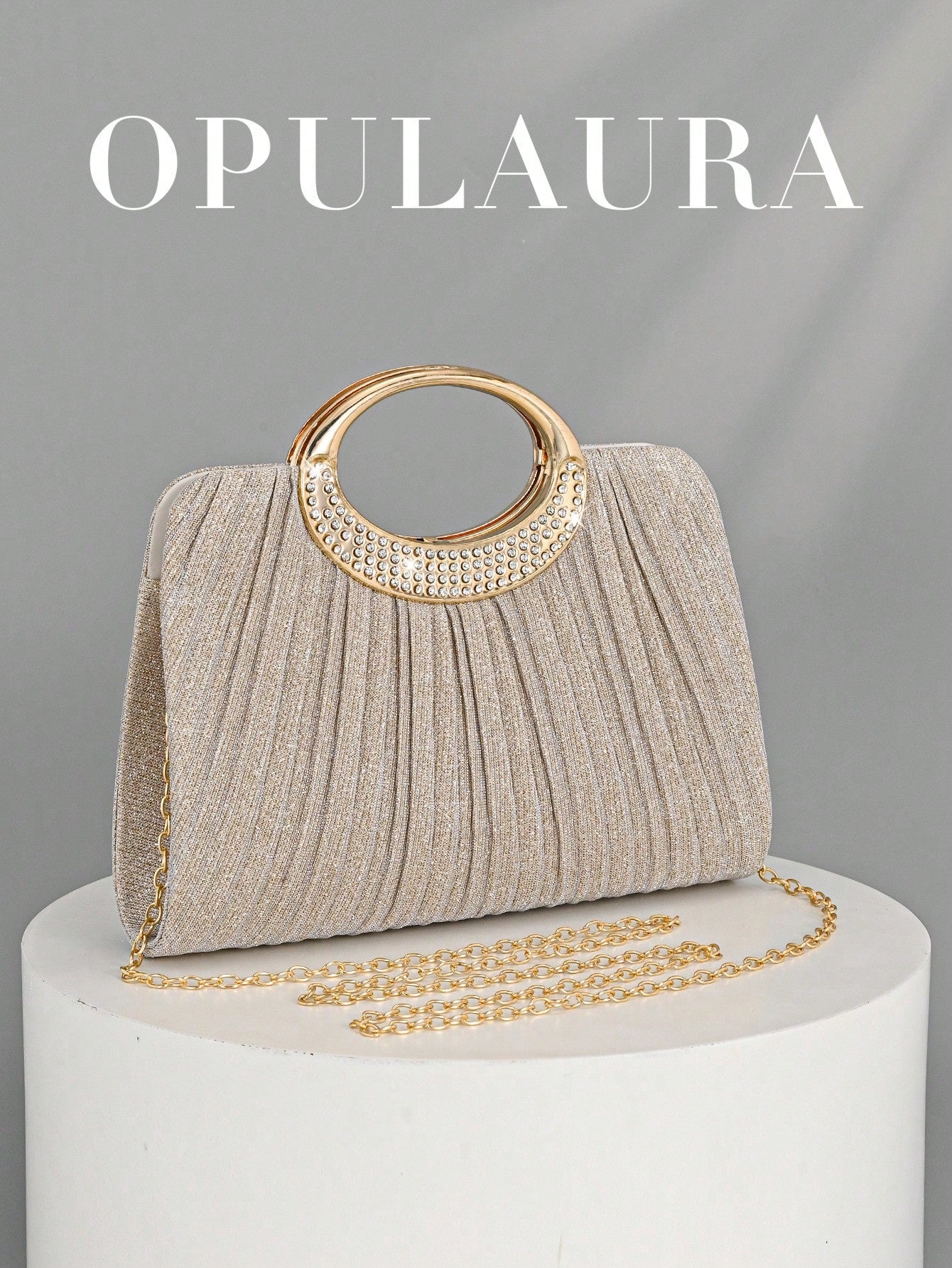 OpulAura Women's Fashion Sparkling Crystal Rhinestone Evening Clutch Bag, Glittering Luxury Rhinestone Studded Formal Dress Handbag,Bride, Wedding Items, Prom