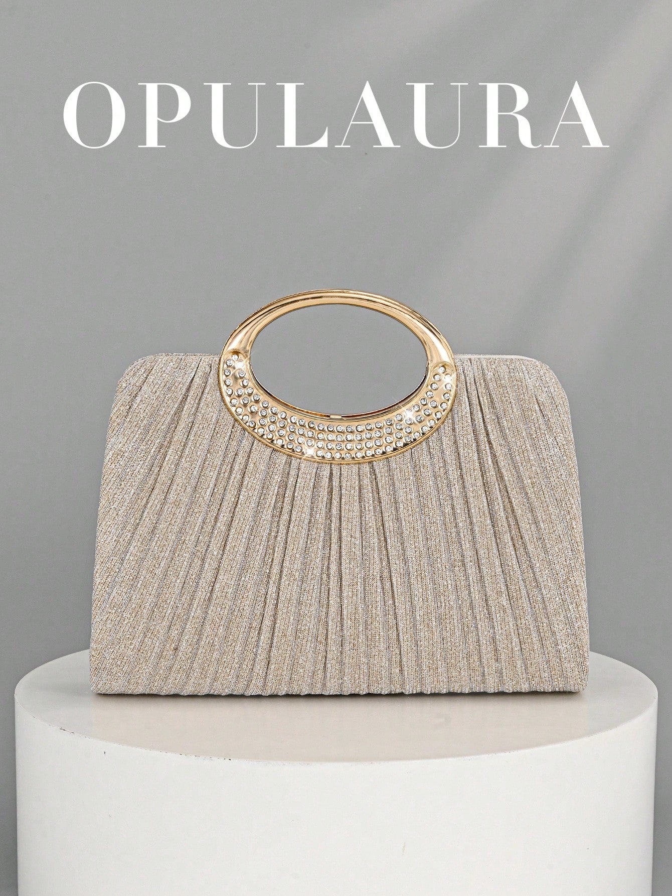 OpulAura Women's Fashion Sparkling Crystal Rhinestone Evening Clutch Bag, Glittering Luxury Rhinestone Studded Formal Dress Handbag,Bride, Wedding Items, Prom