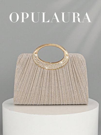 OpulAura Women's Fashion Sparkling Crystal Rhinestone Evening Clutch Bag, Glittering Luxury Rhinestone Studded Formal Dress Handbag,Bride, Wedding Items, Prom