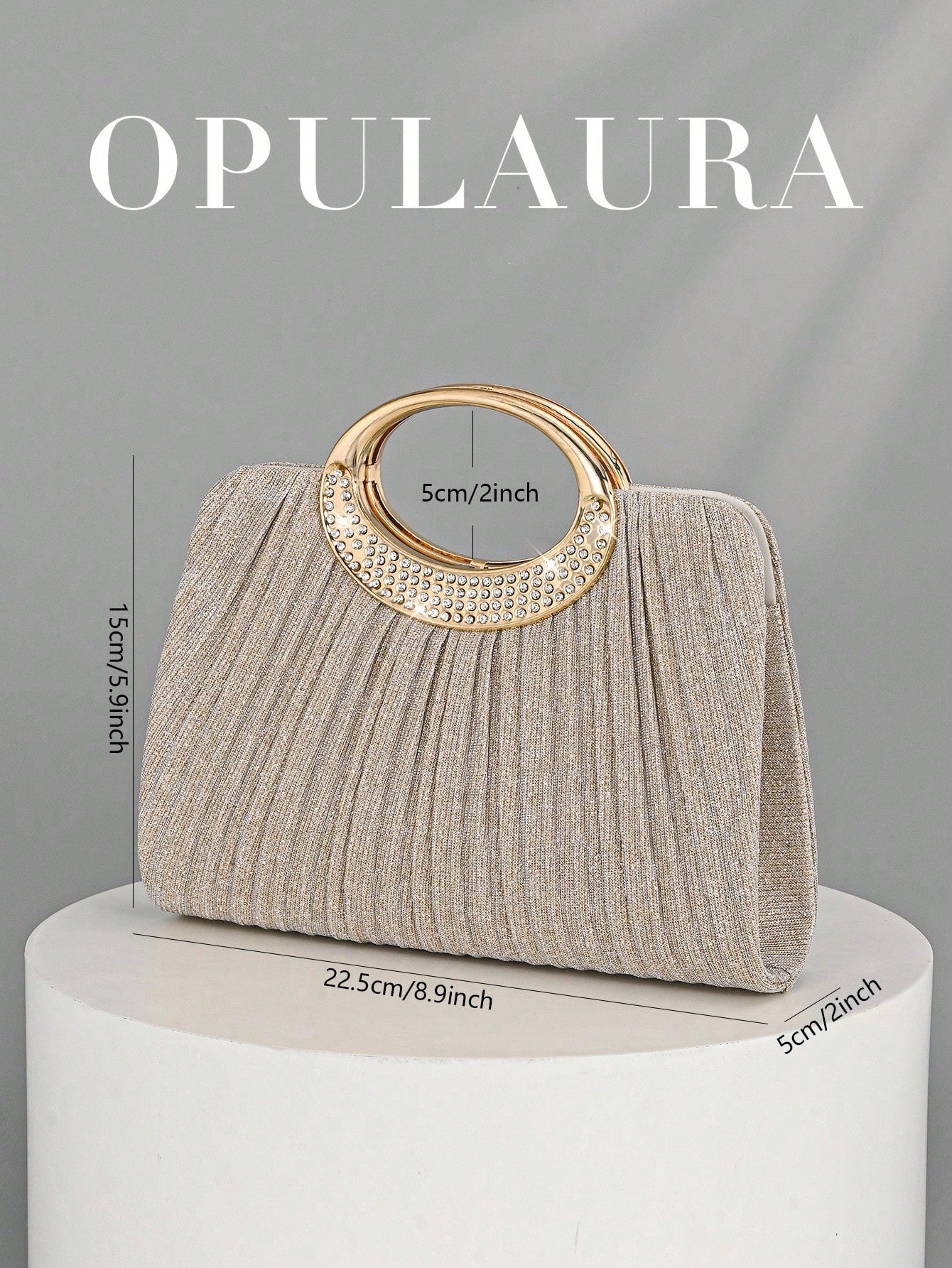 OpulAura Women's Fashion Sparkling Crystal Rhinestone Evening Clutch Bag, Glittering Luxury Rhinestone Studded Formal Dress Handbag,Bride, Wedding Items, Prom