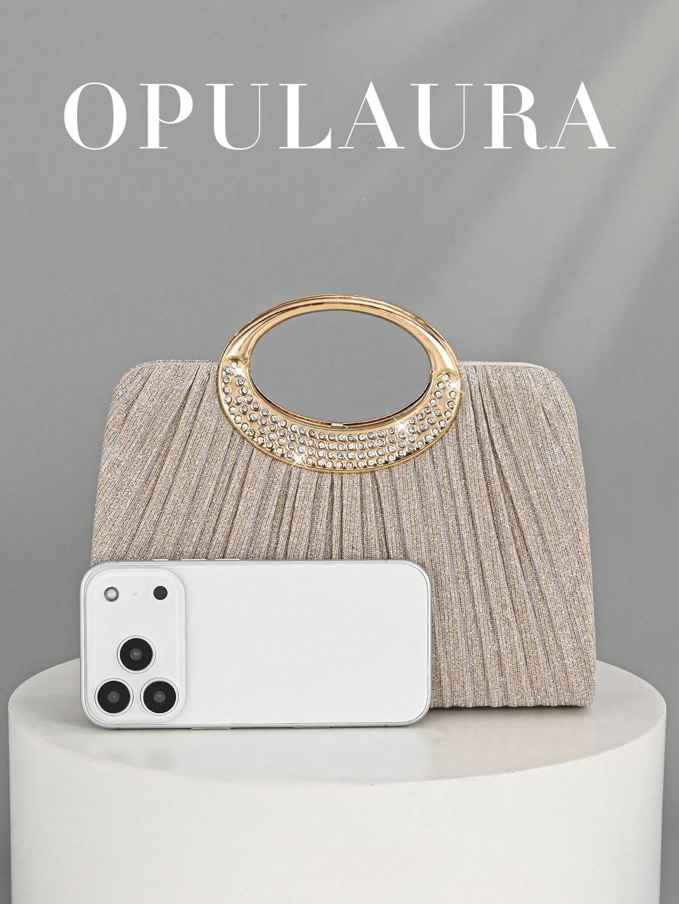OpulAura Women's Fashion Sparkling Crystal Rhinestone Evening Clutch Bag, Glittering Luxury Rhinestone Studded Formal Dress Handbag,Bride, Wedding Items, Prom