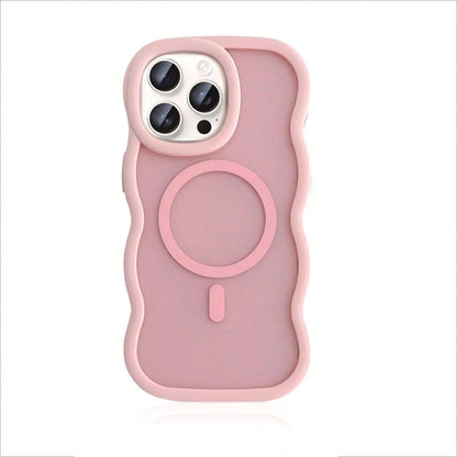 OroBelle High Quality Frosted Advanced Magnetic Wave Silicone Skin Feel Phone Case Compatible With IPhone16 15 14 13 12 11 Pro Max Plus,Thickened Anti-Drop Casing Protector Shockproof No Fingerprint