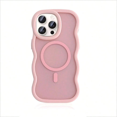OroBelle High Quality Frosted Advanced Magnetic Wave Silicone Skin Feel Phone Case Compatible With IPhone16 15 14 13 12 11 Pro Max Plus,Thickened Anti-Drop Casing Protector Shockproof No Fingerprint