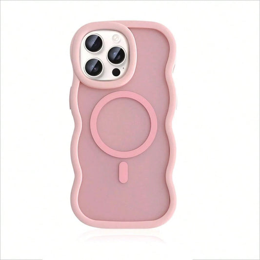 OroBelle High Quality Frosted Advanced Magnetic Wave Silicone Skin Feel Phone Case Compatible With IPhone16 15 14 13 12 11 Pro Max Plus,Thickened Anti-Drop Casing Protector Shockproof No Fingerprint