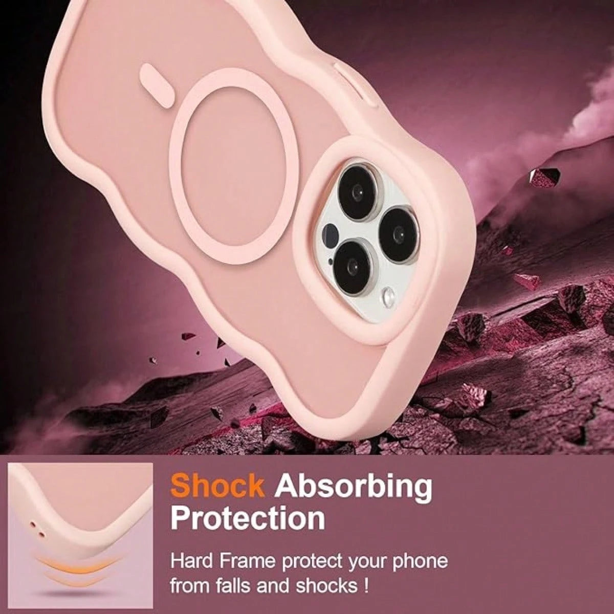 OroBelle High Quality Frosted Advanced Magnetic Wave Silicone Skin Feel Phone Case Compatible With IPhone16 15 14 13 12 11 Pro Max Plus,Thickened Anti-Drop Casing Protector Shockproof No Fingerprint