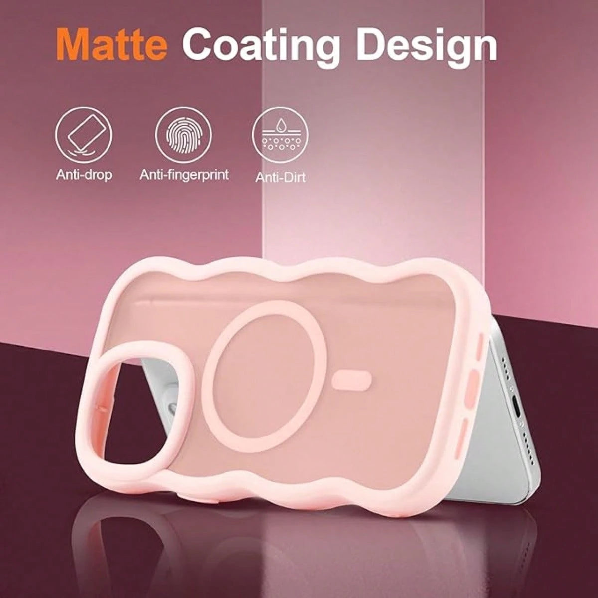 OroBelle High Quality Frosted Advanced Magnetic Wave Silicone Skin Feel Phone Case Compatible With IPhone16 15 14 13 12 11 Pro Max Plus,Thickened Anti-Drop Casing Protector Shockproof No Fingerprint