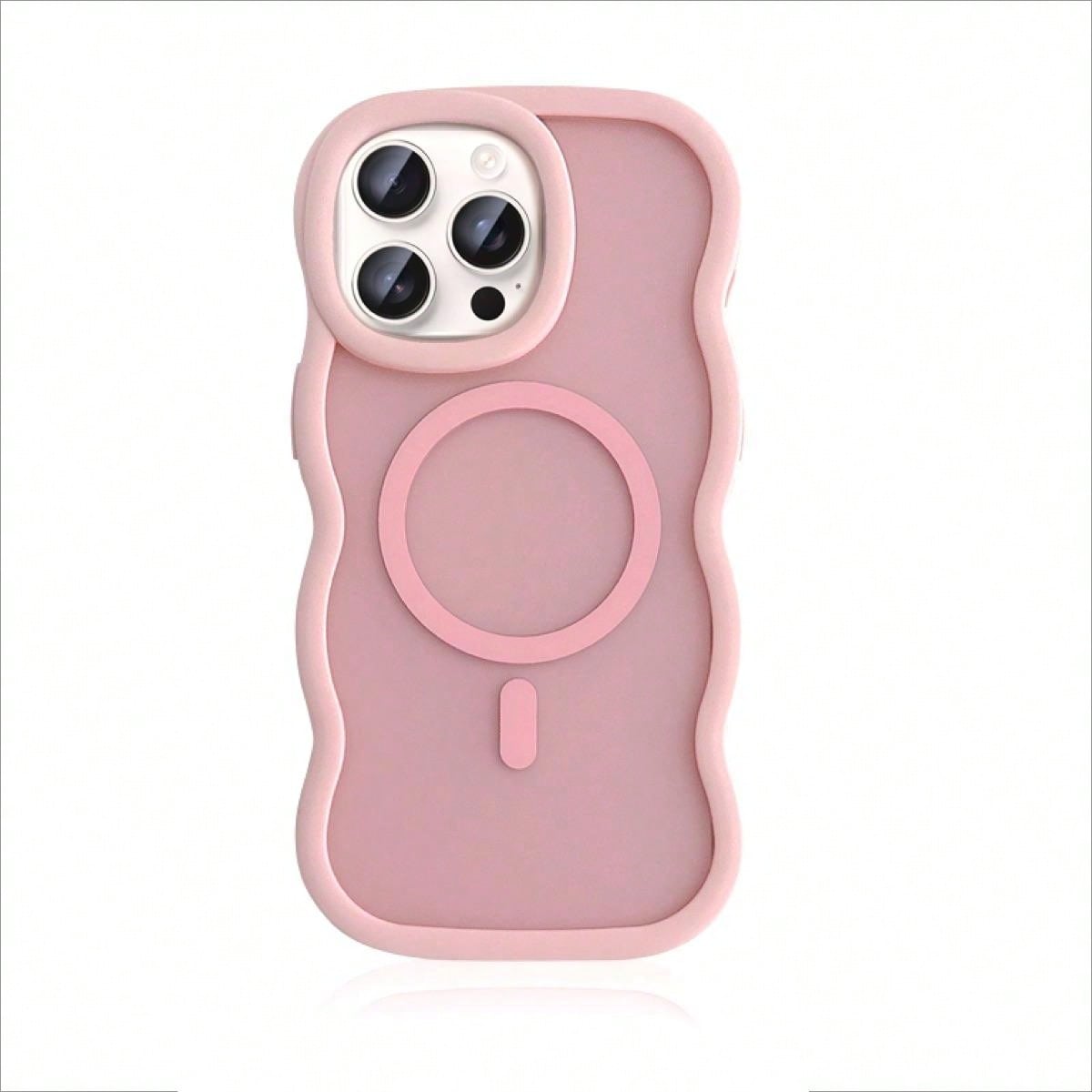 OroBelle High Quality Frosted Advanced Magnetic Wave Silicone Skin Feel Phone Case Compatible With IPhone16 15 14 13 12 11 Pro Max Plus,Thickened Anti-Drop Casing Protector Shockproof No Fingerprint