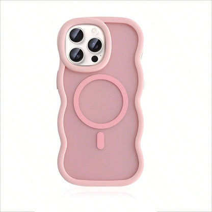 OroBelle High Quality Frosted Advanced Magnetic Wave Silicone Skin Feel Phone Case Compatible With IPhone16 15 14 13 12 11 Pro Max Plus,Thickened Anti-Drop Casing Protector Shockproof No Fingerprint