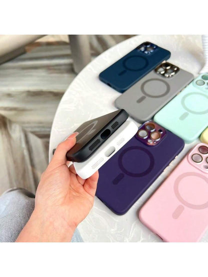 OroBelle Strong Magnetic Liquid Silicone Glass Camera Protector Cover Phone Case Compatible With IPhone17 16 15 14 13 12 11 Pro Max Plus, Compatible With IPhone11 Skin Feel Casing Drop Dust Proof No F