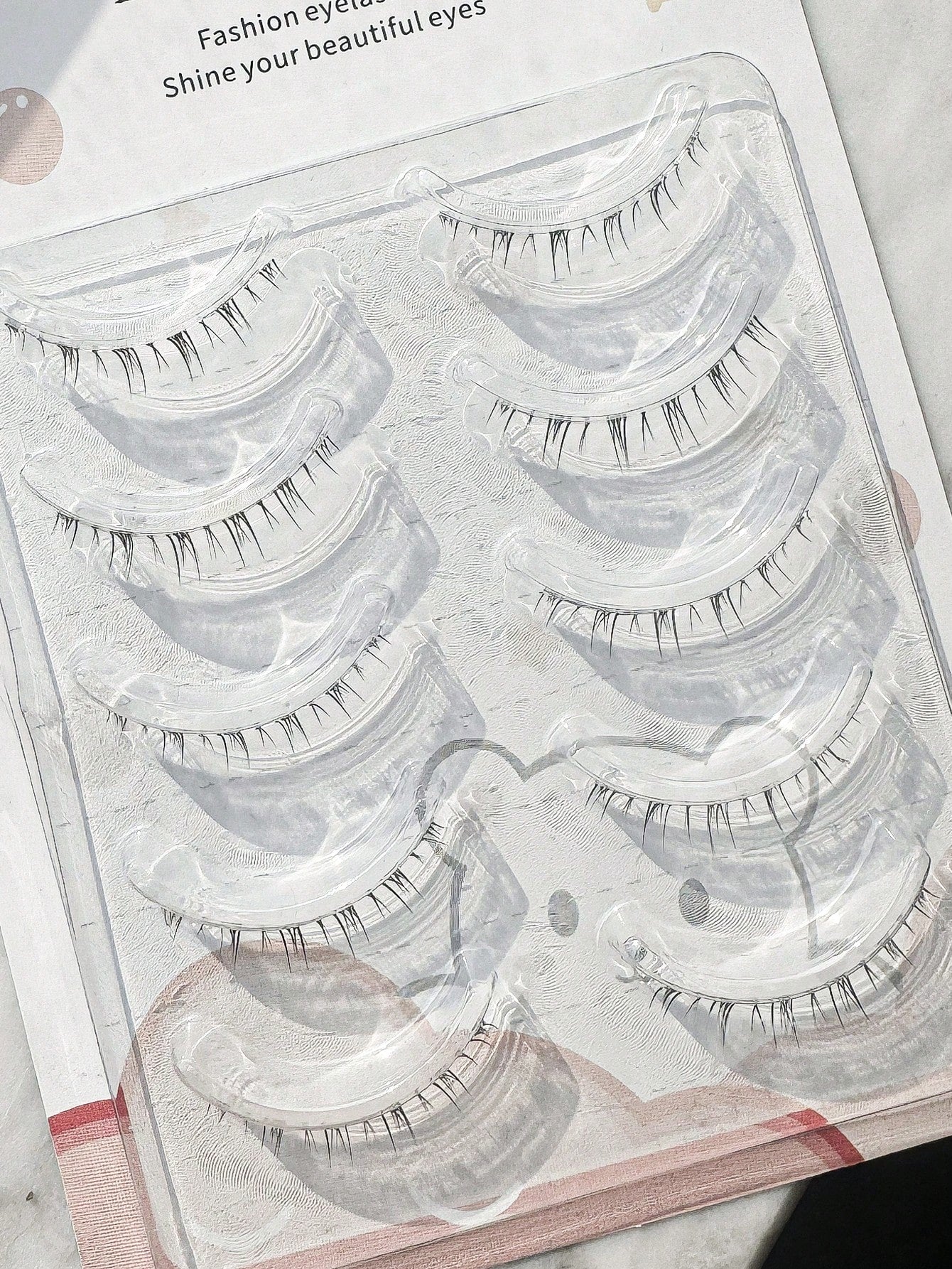 Outopen Natural Lashes Lower False Eyelashes, 5 Pairs, Clear Bands, Slender Natural Look, Japanese Manga Style Spiky Anime Lower Lashes, Dramatic DIY Cosplay Strip Lashes, Reusable