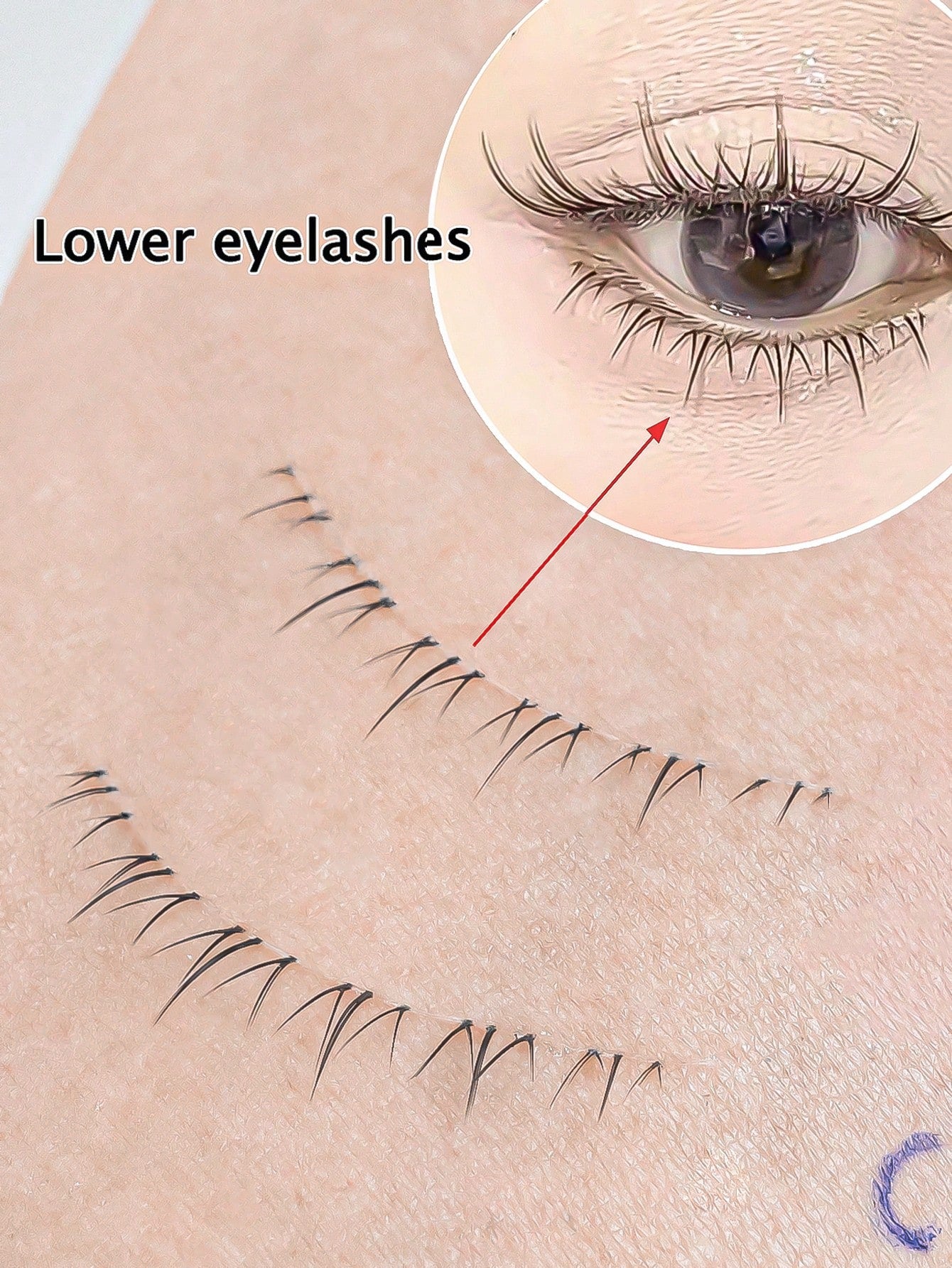 Outopen Natural Lashes Lower False Eyelashes, 5 Pairs, Clear Bands, Slender Natural Look, Japanese Manga Style Spiky Anime Lower Lashes, Dramatic DIY Cosplay Strip Lashes, Reusable