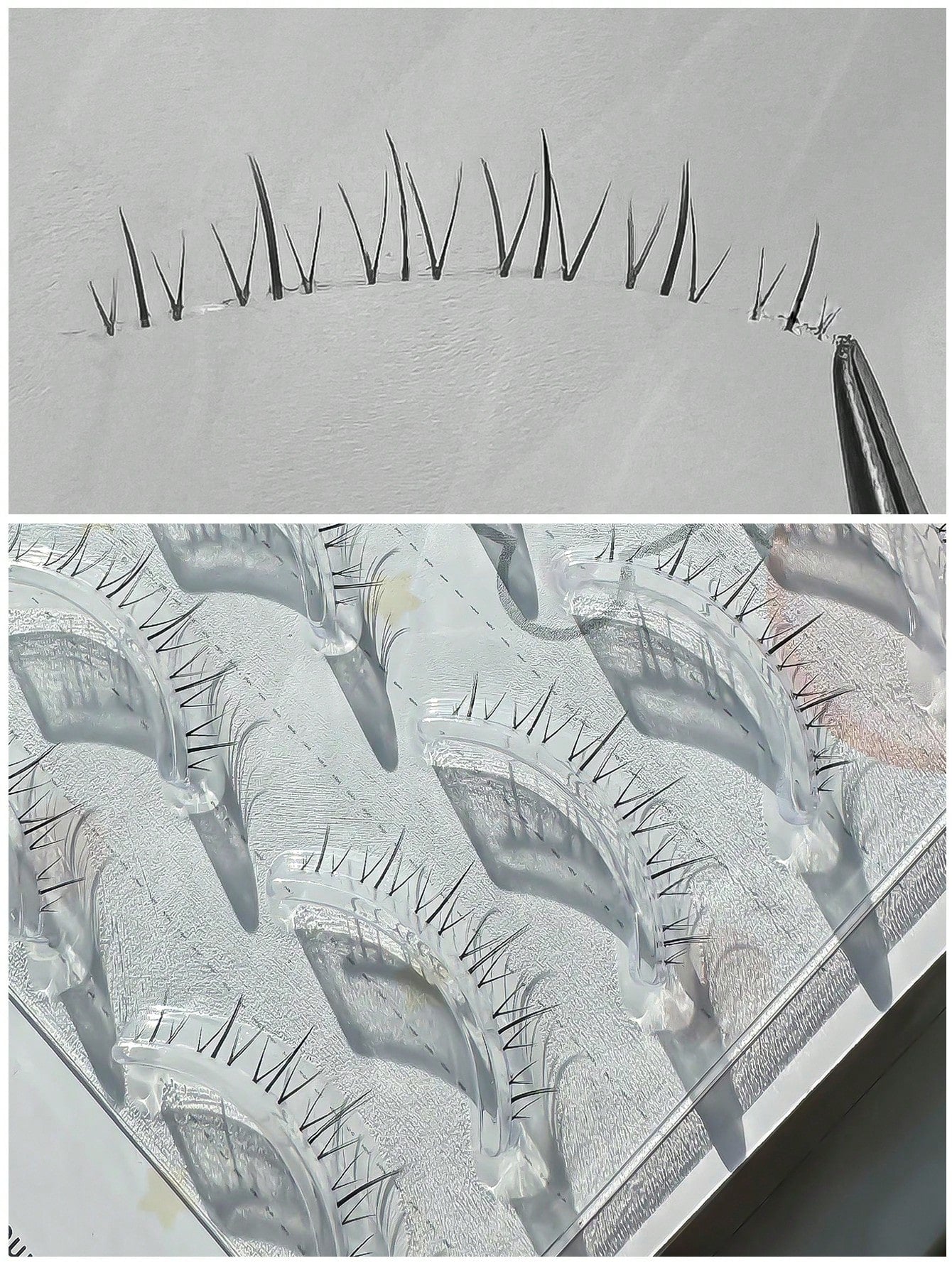 Outopen Natural Lashes Lower False Eyelashes, 5 Pairs, Clear Bands, Slender Natural Look, Japanese Manga Style Spiky Anime Lower Lashes, Dramatic DIY Cosplay Strip Lashes, Reusable