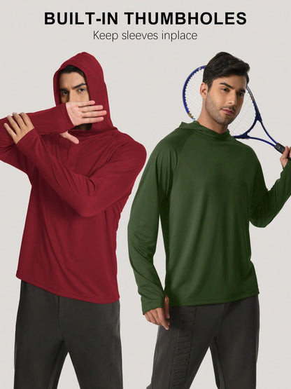 OYGSieg 5-Pack Men's Hooded Sweatshirts, Quick-Drying, Breathable, Lightweight Sportswear Suitable For Fitness, Jogging, And Hiking.