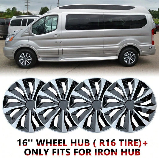 Pack Of 4 16‑Inch Decorative Car Hubcaps, Shock‑Resistant PP Plastic Replacement Wheel Covers, Suitable For 16 Inch Steel Wheels, Practical Vehicle Exterior Decoration Accessories