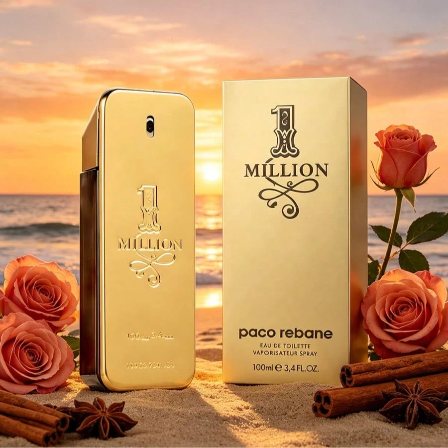 Paco Rabanne 1 Million Classic Original Men's Perfume, Spicy Oriental Flavor, Noble Sweet Feeling, Leather Amber, 3.4oz100ml, Suitable For Parties, Work, Commuting And Other Venues, The Perfect Choice