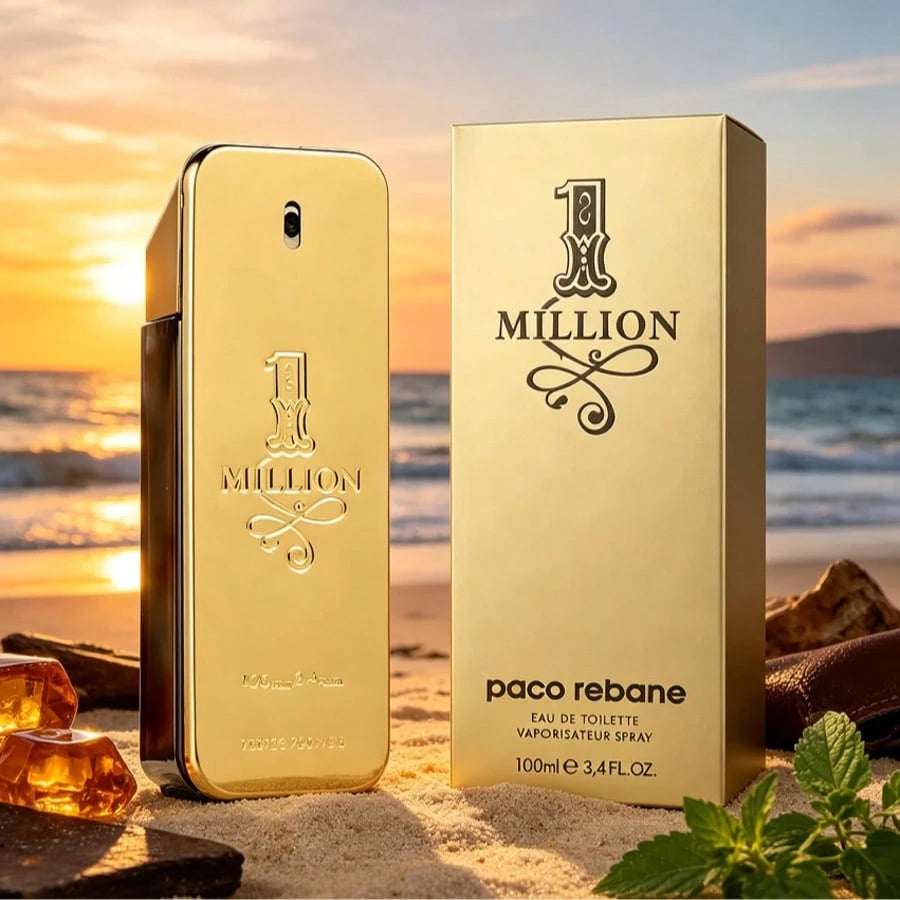 Paco Rabanne 1 Million Classic Original Men's Perfume, Spicy Oriental Flavor, Noble Sweet Feeling, Leather Amber, 3.4oz100ml, Suitable For Parties, Work, Commuting And Other Venues, The Perfect Choice