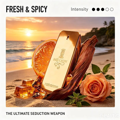 Paco Rabanne 1 Million Classic Original Men's Perfume, Spicy Oriental Flavor, Noble Sweet Feeling, Leather Amber, 3.4oz100ml, Suitable For Parties, Work, Commuting And Other Venues, The Perfect Choice