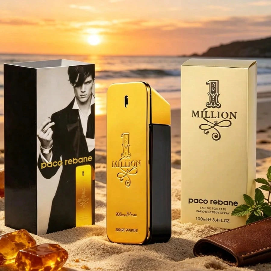 Paco Rabanne 1 Million Classic Original Men's Perfume, Spicy Oriental Flavor, Noble Sweet Feeling, Leather Amber, 3.4oz100ml, Suitable For Parties, Work, Commuting And Other Venues, The Perfect Choice