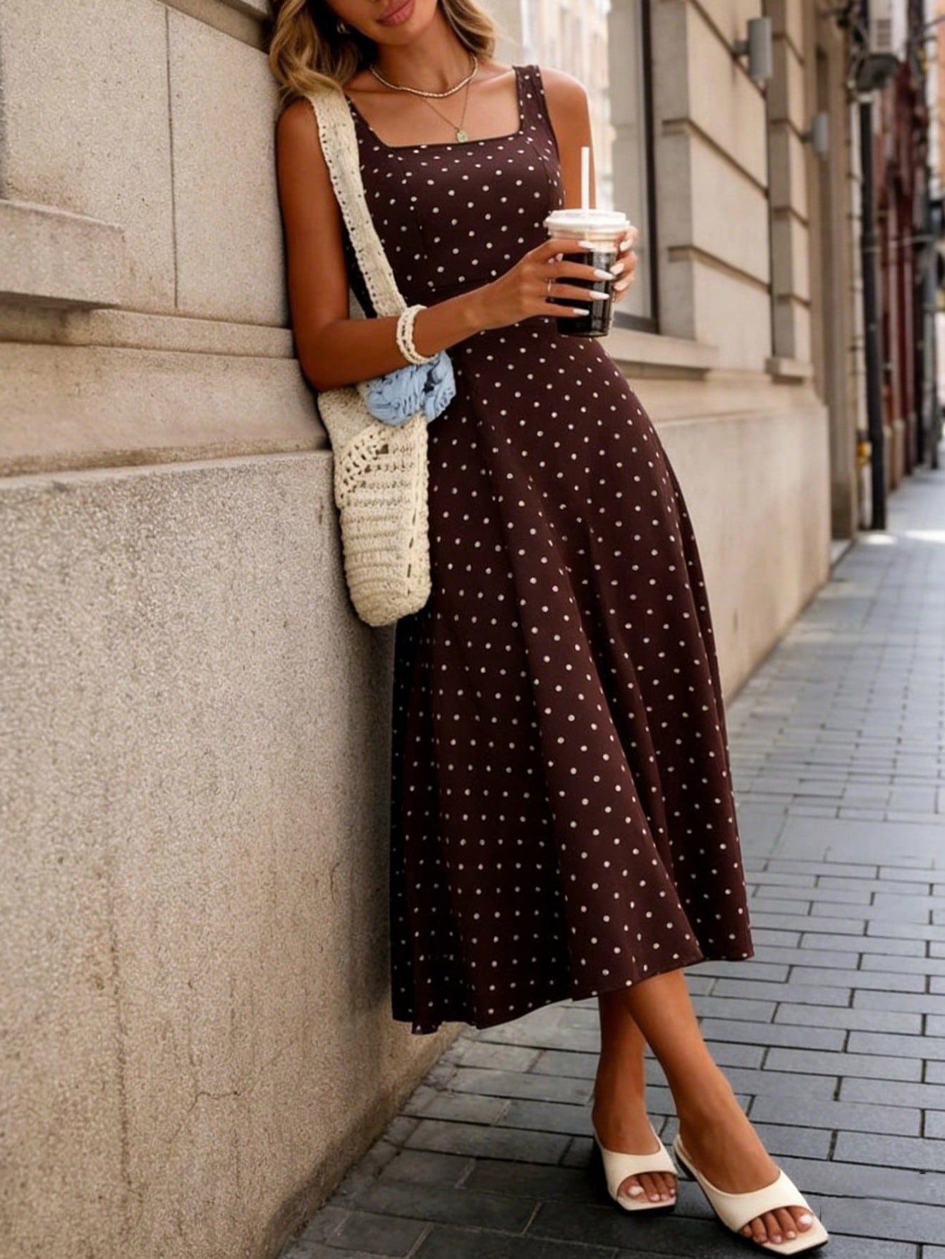 Pariaura Women's Fashionable Elegant Printed Waist Dress Polka Dot Dresses For Women Retro Dresses For Women