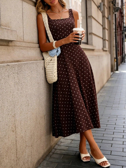 Pariaura Women's Fashionable Elegant Printed Waist Dress Polka Dot Dresses For Women Retro Dresses For Women