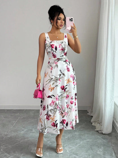 Pariaura Women's Fashionable Elegant Printed Waist Dress Polka Dot Dresses For Women Retro Dresses For Women