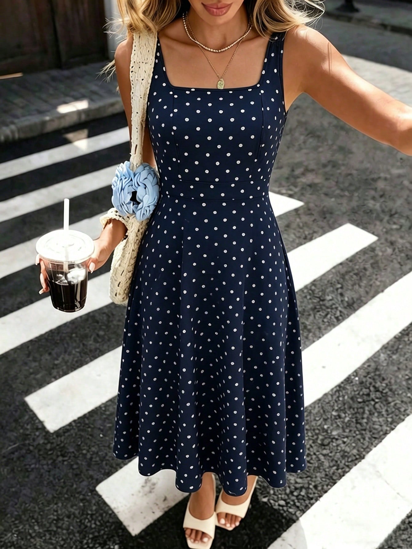 Pariaura Women's Fashionable Elegant Printed Waist Dress