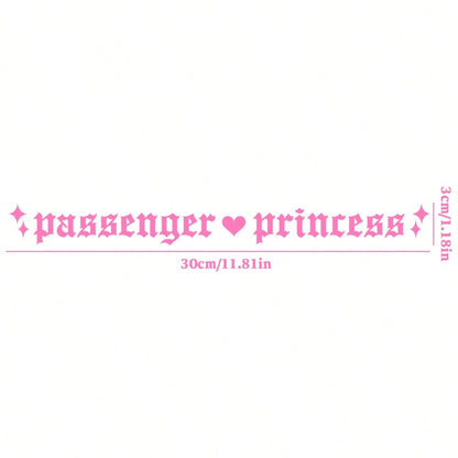 Passenger Princess Vinyl Car Sticker, Girly Vinyl Car Window Sticker, Fashionable Vinyl Sticker, Cute Car Accessories, Women's Vinyl Car Sticker