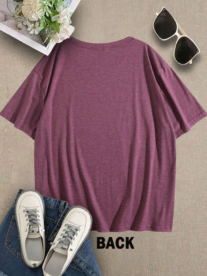 Peace SignWomen's OverSize T-Shirt Graphic Tee Summer Crew Neck Short Sleeve Top Birthday Mother's Day Gift