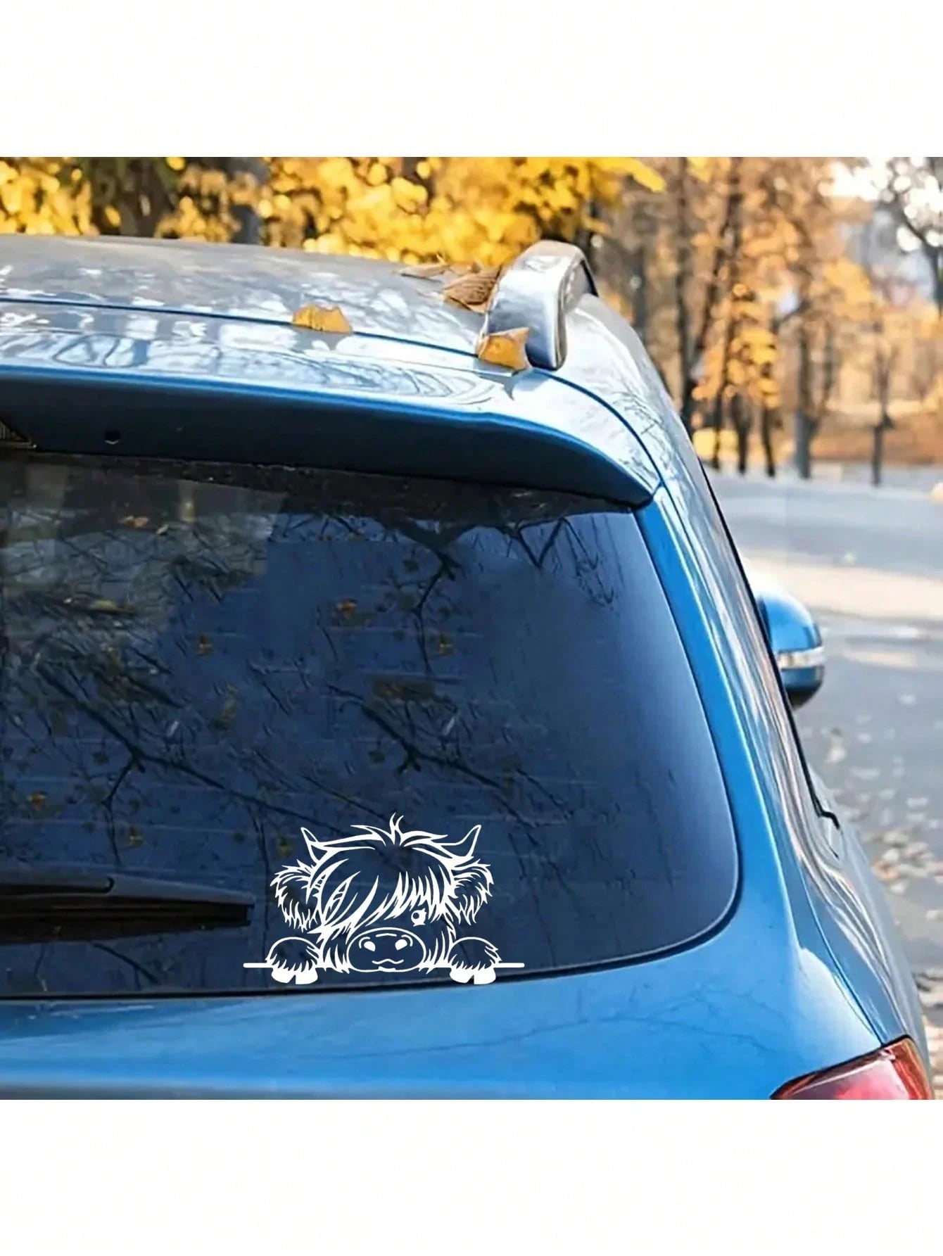 Peeking Cow Car Decal – Cute Animal Vinyl Sticker For Rear Window Or Bumper, Self-Adhesive, Glossy Finish, Outline Design