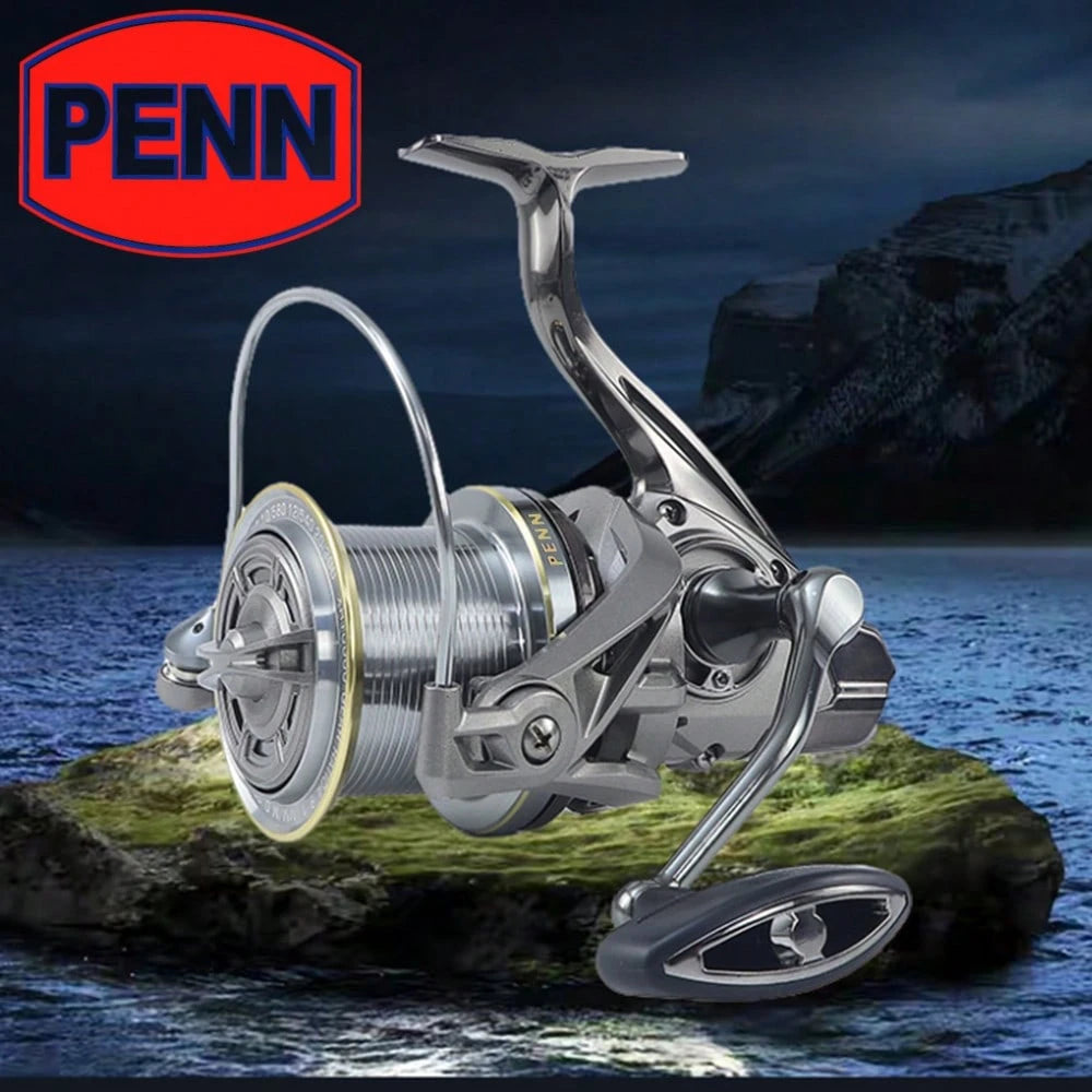 PENN Metal NGK8000-14000 Model Spinning Reel, 4.8:1 Gear Ratio, 6+1 Bearings, 25kg Max Drag, Long Distance Casting Model, Powerful And Corrosion Resistant For Saltwater Surf Fishing