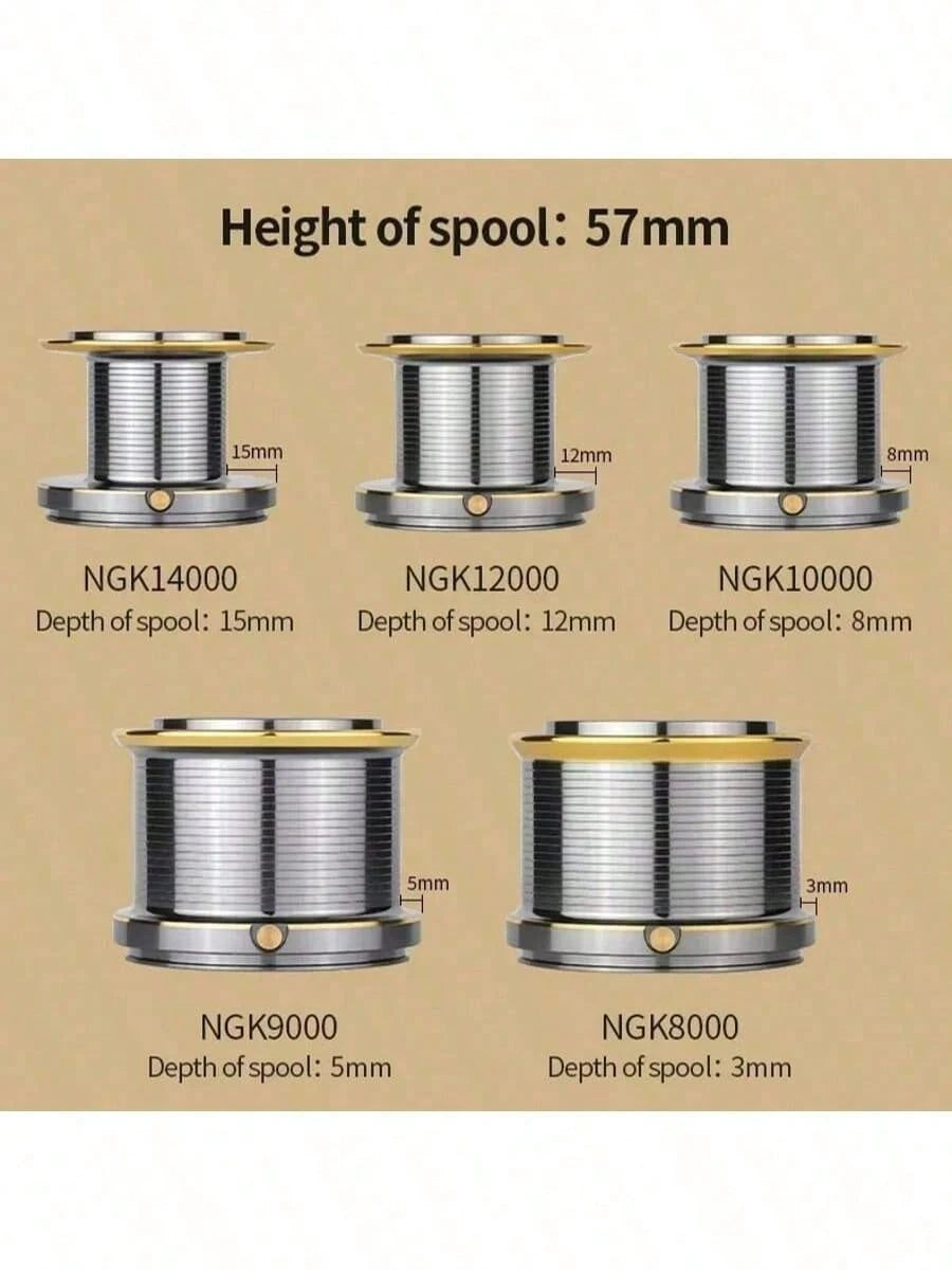 PENN Metal NGK8000-14000 Model Spinning Reel, 4.8:1 Gear Ratio, 6+1 Bearings, 25kg Max Drag, Long Distance Casting Model, Powerful And Corrosion Resistant For Saltwater Surf Fishing