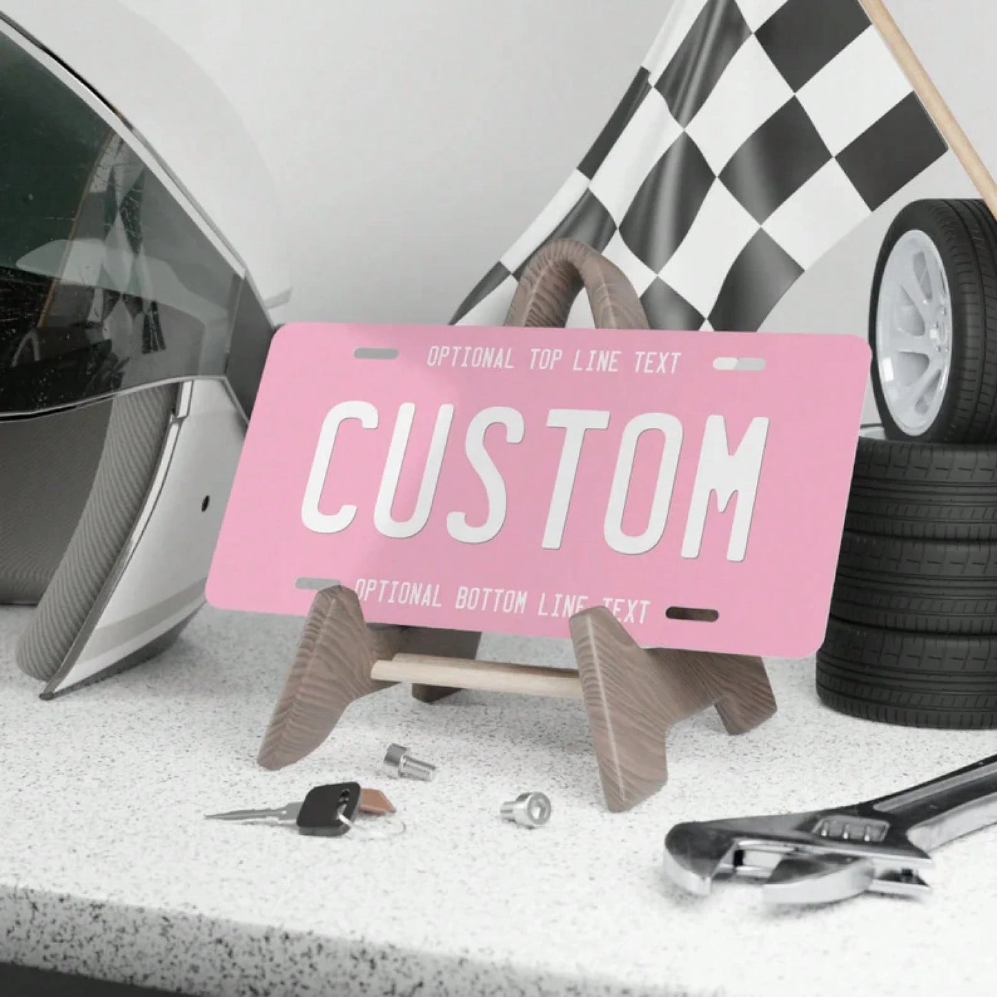 Personalised Text Front License Plate, Custom Name Vanity Plate, Cute Vehicle Accessories Gift