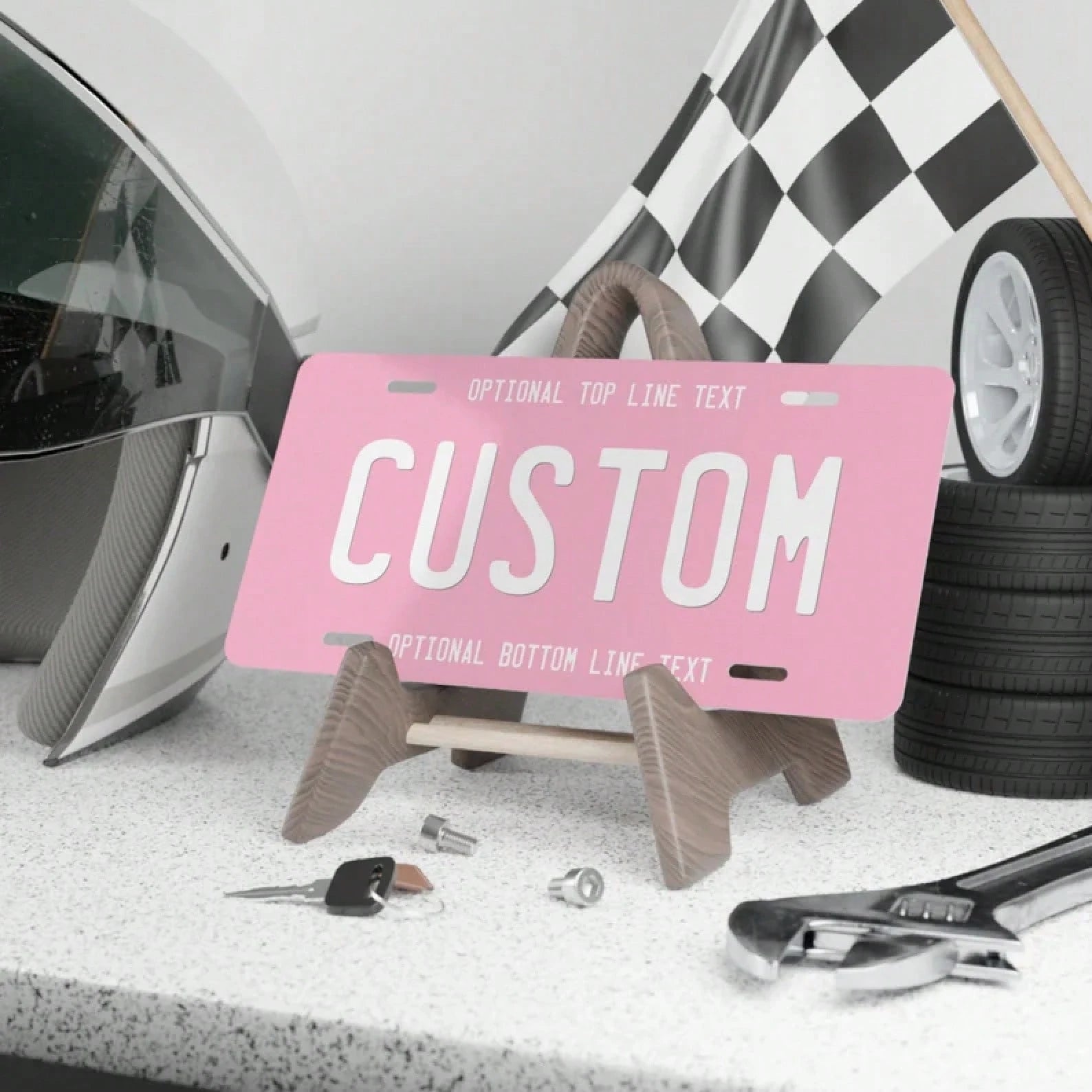 Personalised Text Front License Plate, Custom Name Vanity Plate, Cute Vehicle Accessories Gift