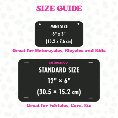 Personalised Text Front License Plate, Custom Name Vanity Plate, Cute Vehicle Accessories Gift
