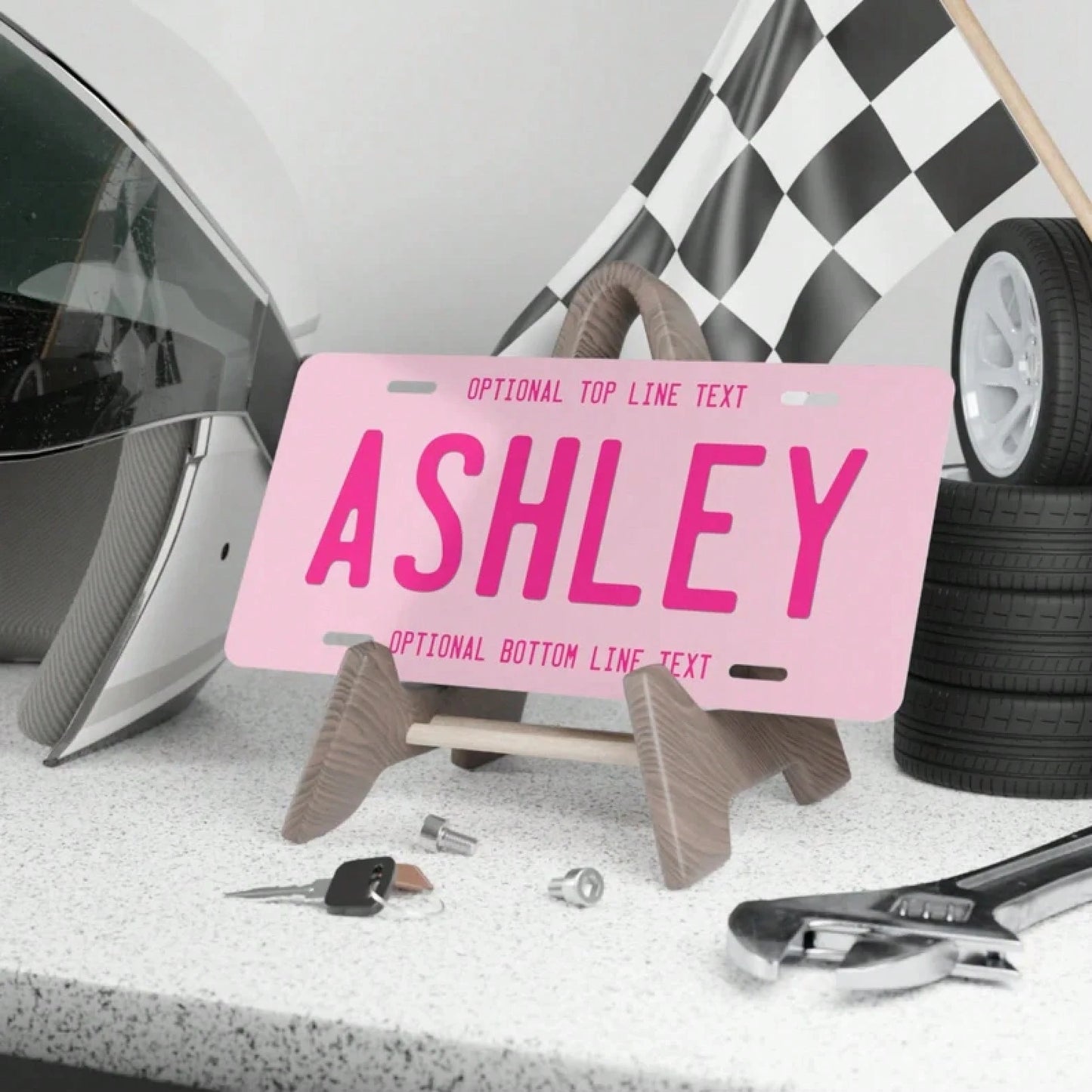 Personalised Text Front License Plate, Custom Name Vanity Plate, Cute Vehicle Accessories Gift