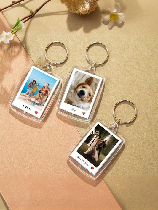 Personalized Acrylic Photo Keychain, Customized Couples Keychain, Photo Keyring, Valentine's Day Gift, Birthday Gift, Anniversary Gift, Couples Gift, Acrylic Photo Frame Keychain, Photo Frame, Keychai