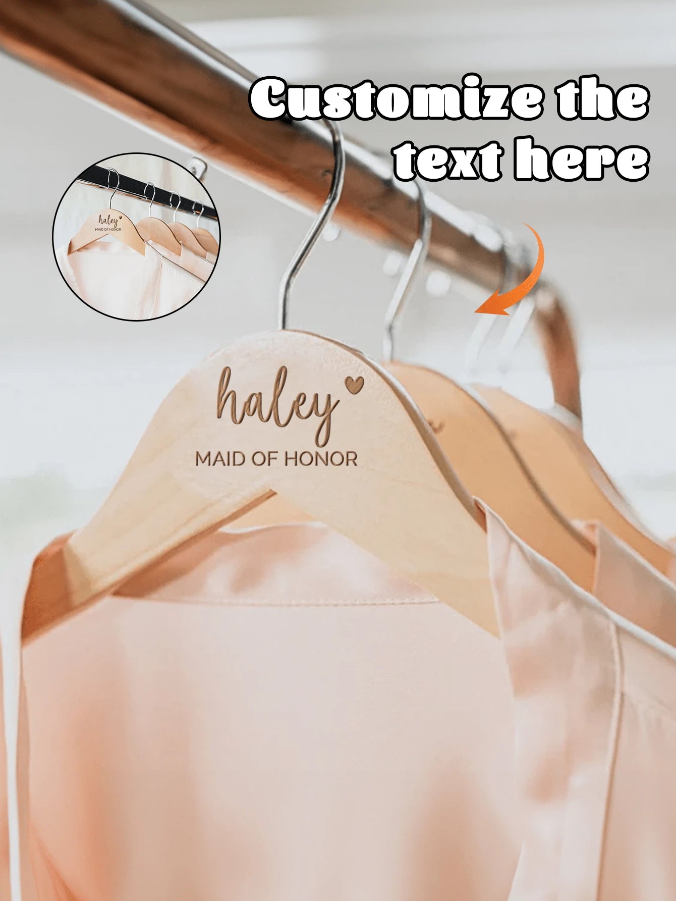 Personalized Bridesmaid, Wedding Dress Hanger, Bride Dress Hanger, Customized Wedding Hanger, Engraved Bride Hanger, Cute, Charming, Colorful, Y2K Style, Unique, Boyfriend, Girlfriend, Family, Friends